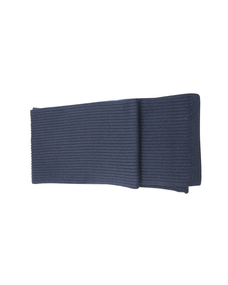 Dolce & Gabbana Rib Knit Scarf in Navy Blue Wool 7748911890492