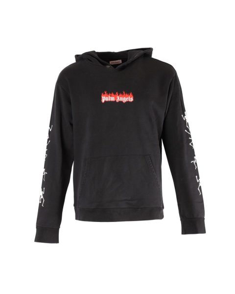 Palm Angels Dance of Death Hoodie in Black Cotton 7748913365052