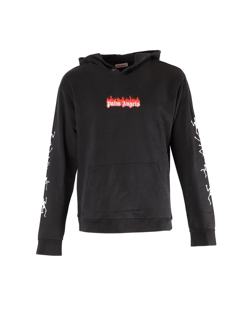 Palm Angels Dance of Death Hoodie in Black Cotton 7748913365052