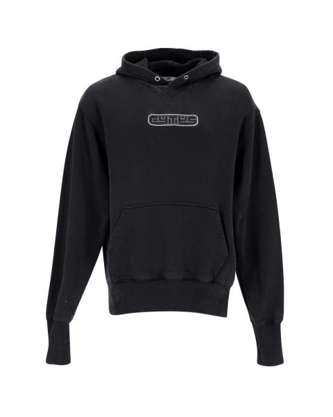 Eytys Lewis Logo-Patch Hoodie in Black Organic Cotton 7748913856572