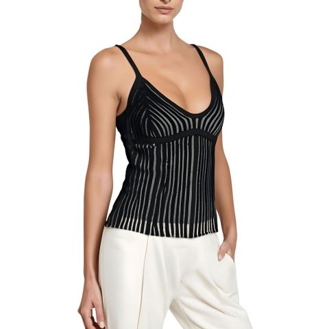 Striped Ribbed Knit Cami