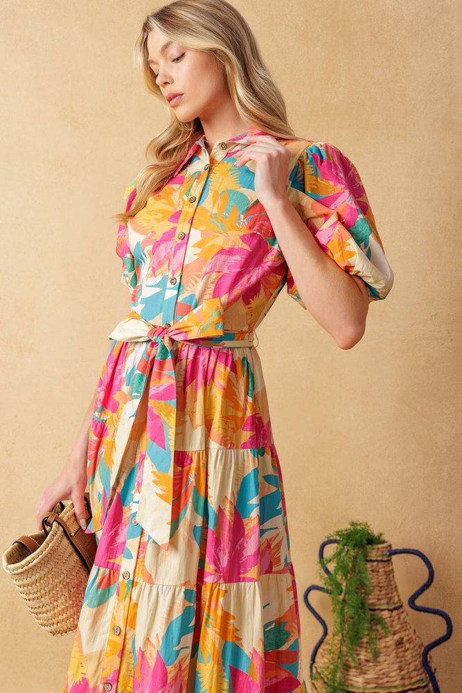 SWEET SOIREE WOVEN MIDI DRESS