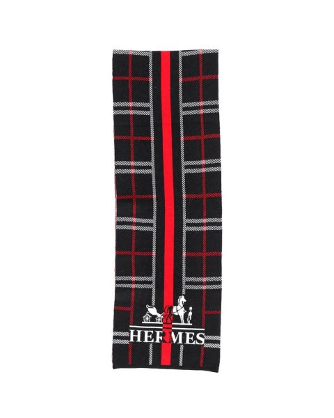 Hermes Logo Scarf in Multicolor Wool 7748917428284