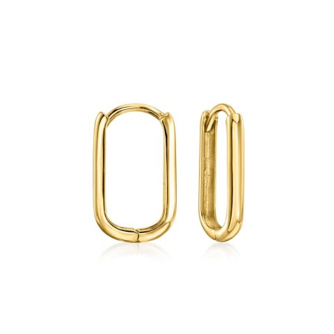 Ross-Simons 14kt Yellow Gold Paper Clip Link Hoop Earrings