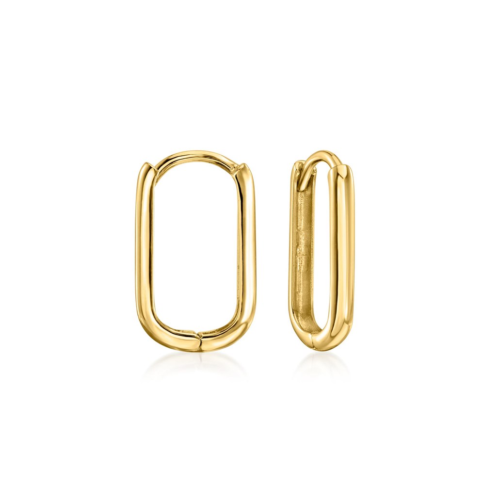Ross-Simons 14kt Yellow Gold Paper Clip Link Hoop Earrings