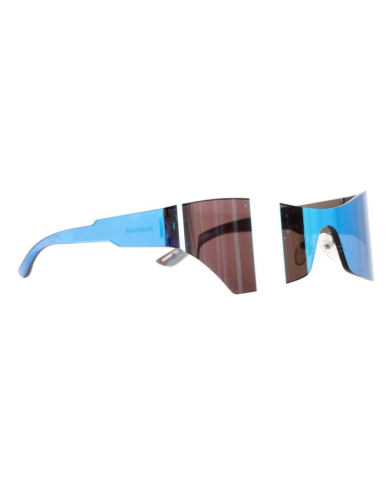 Balenciaga Reflective Shield Sunglasses in Blue Plastic 7748927258684