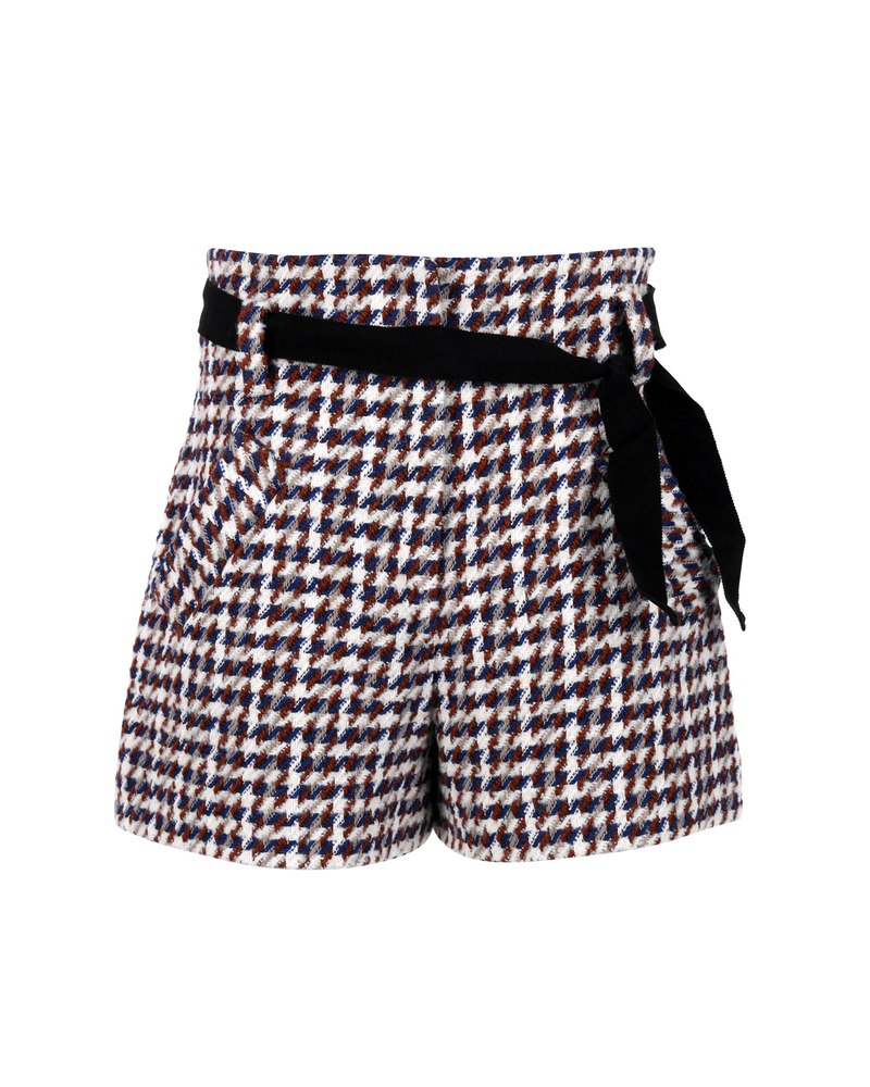 Maje High-Waisted Belted Shorts in Multicolor Cotton 7748925554748
