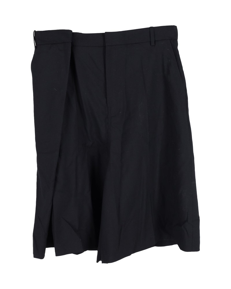 Loewe Knee-Length Shorts in Black Wool 7748929519676
