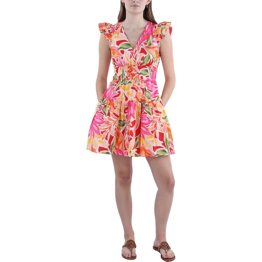 Petites Printed Cotton Mini Dress