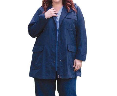 Spencer Long Sleeve Jacket – Plus Size In Navy Spencer