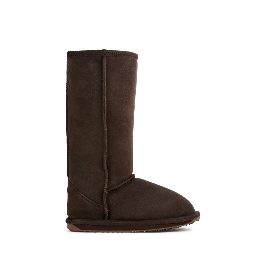 Girls Wallaby Hi Merino Wool Boots In Chocolate Brown