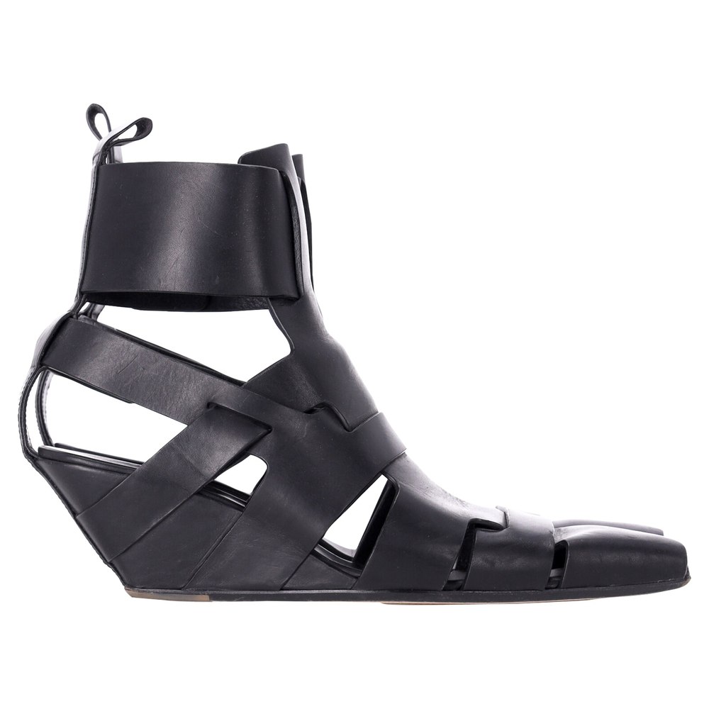 Rick Owens Lazarus Gladiator Sandals in Black Leather 7748933615676