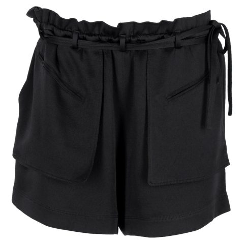 Valentino Garavani Paperbag Shorts in Black Viscose