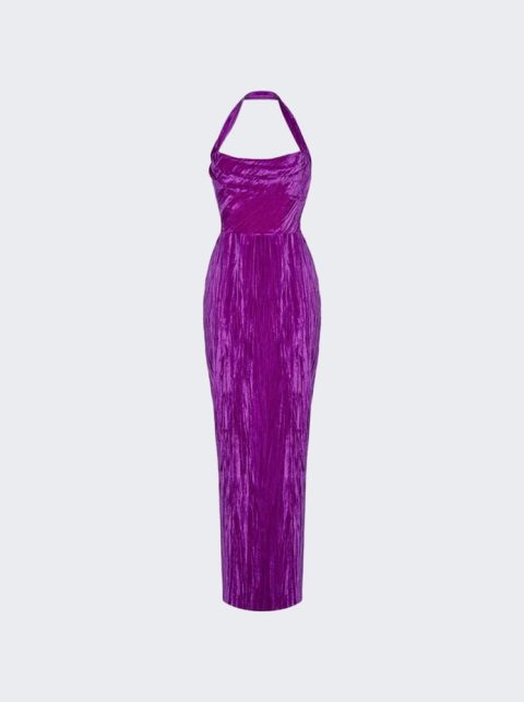 Draped Velvet Maxi Dress