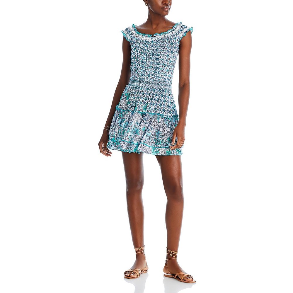 Floral Scoop Neck Mini Dress