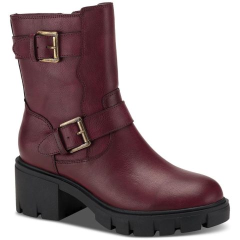 Lionell Faux Leather Motorcycle Boots