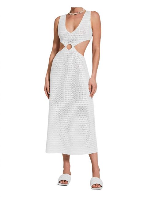 Sonya Crochet Cutout Dress In Off White 7748960845884