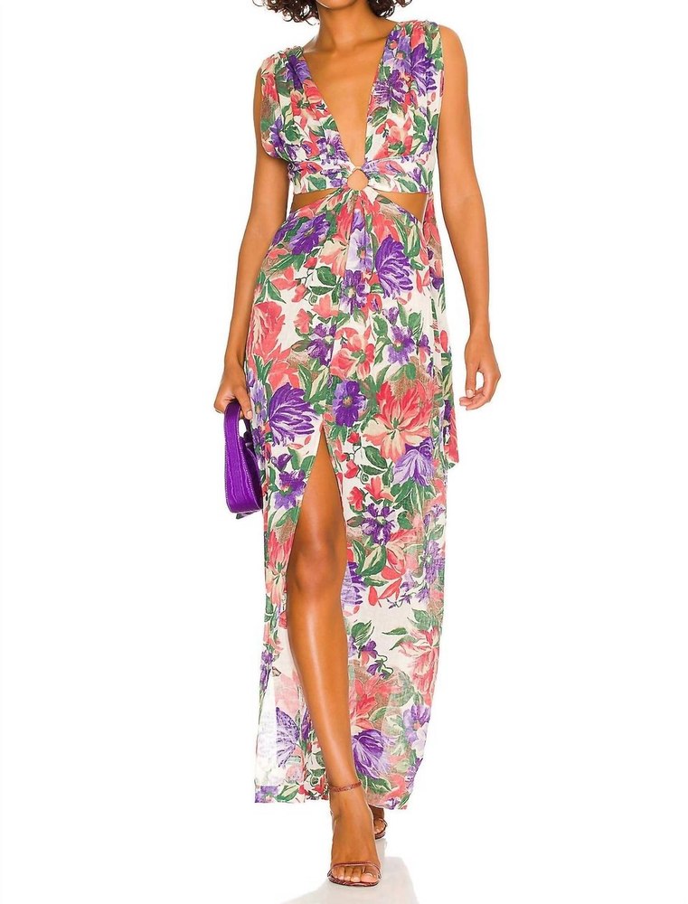 Sara Dress In Purple Floral 7748965793852