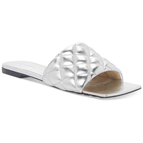 Leather Slip On Slide Sandals