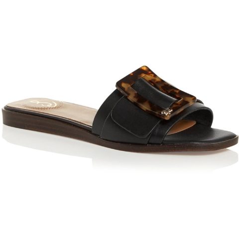 Inez Buckle Square Toe Slide Sandals