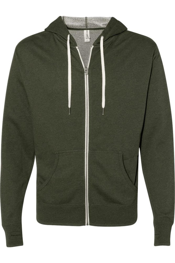 Independent Trading Co. Heathered French Terry Full-Zip Hooded Sweatshirt 7824339664956