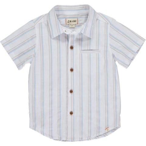 Boy’s Newport Button Down Shirt In Cool Stripe