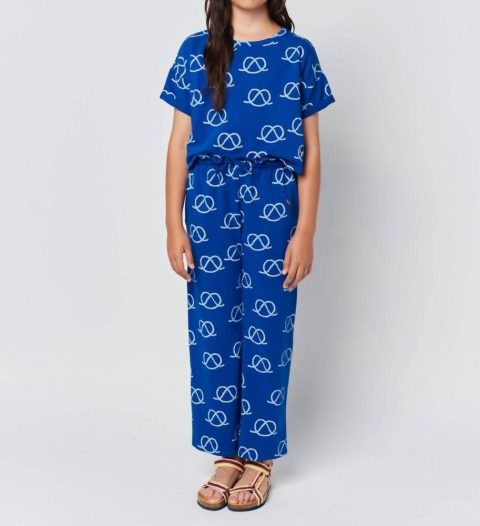 Sail Rope Allover Cropped Sweatshirt In Blue