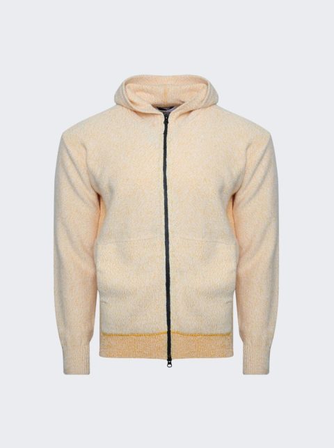 Hooded Knit Cardigan Yellow