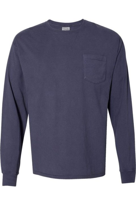 ComfortWash by Hanes Garment-Dyed Long Sleeve T-Shirt With a Pocket 7824348184636