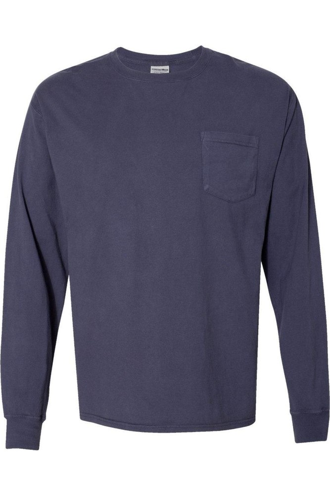 ComfortWash by Hanes Garment-Dyed Long Sleeve T-Shirt With a Pocket 7824348184636