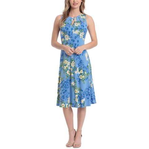 Midi Keyhole Neck Midi Dress
