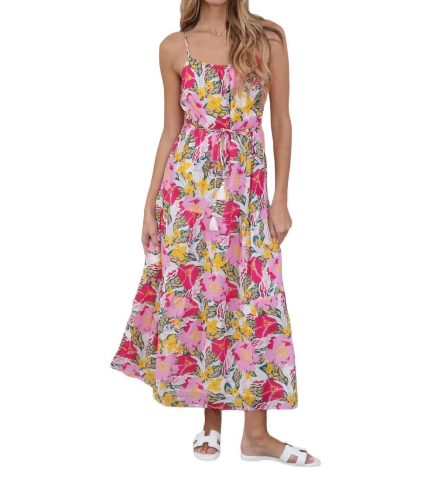 Tina Dress In Pink Multi 7748990861372