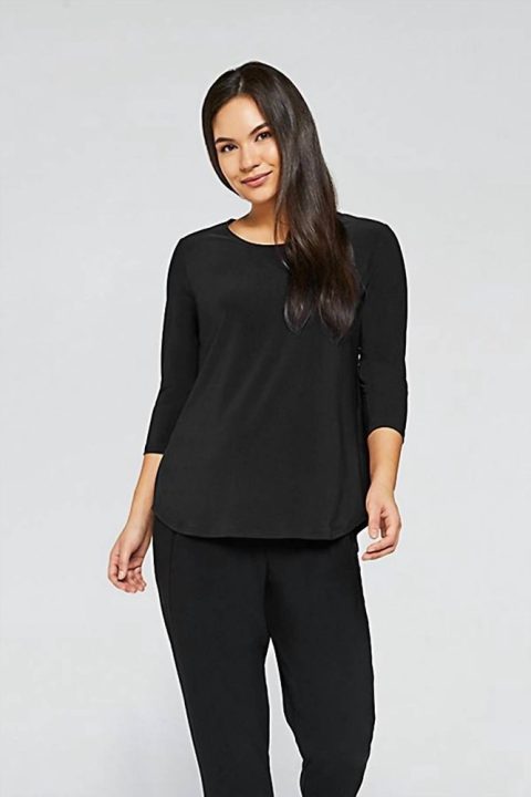 Go To Classic T-Shirt Relax 3/4 Sleeve In Black 7749057380412