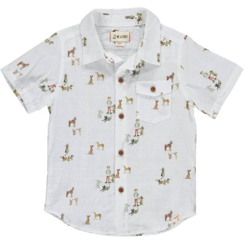 Boys Henry Button Down Shirt In White