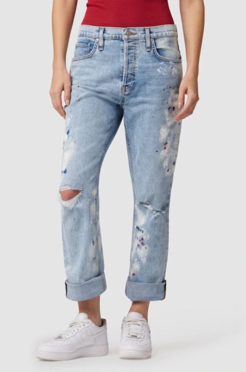 Thalia 90’s Loose Fit Ankle With Rolled Hem Jean In Pigment Explotion 7749066555452