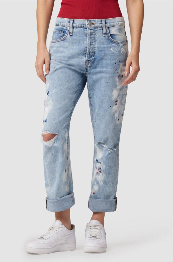 Thalia 90’s Loose Fit Ankle With Rolled Hem Jean In Pigment Explotion 7749066555452