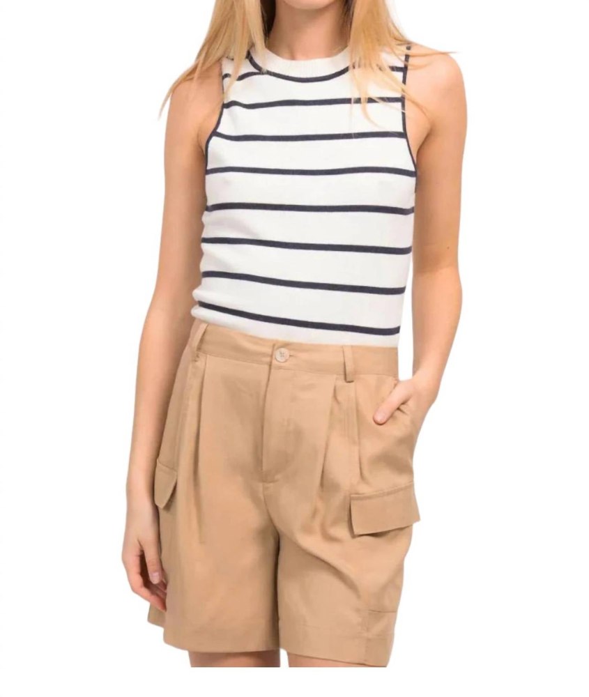 Sunny Racer Tank Top In Navy Stripe 7749071044668