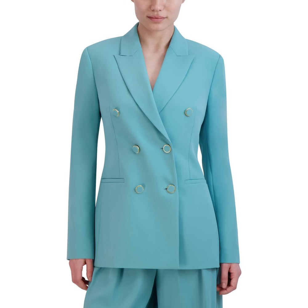 Embellished Long Sleeve Double-Breasted Blazer