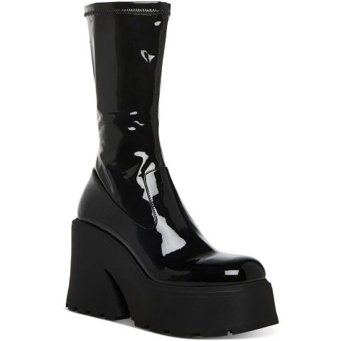 Arrow Patent Square Toe Mid-Calf Boots