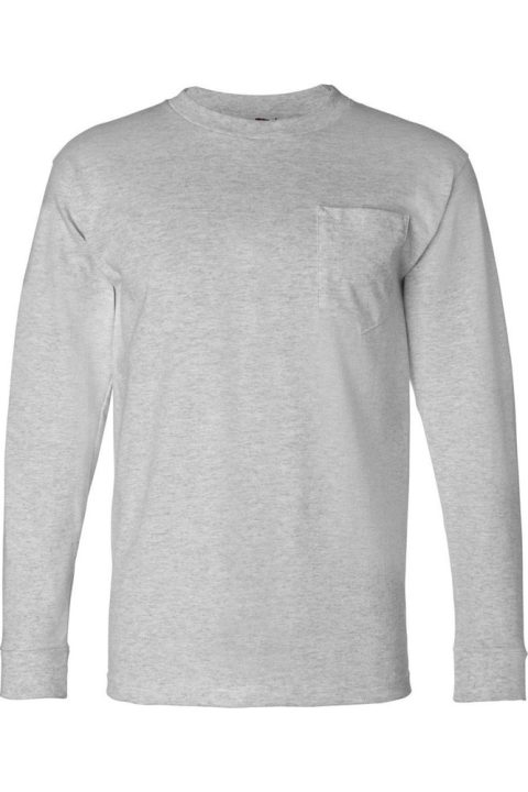Bayside USA-Made Long Sleeve T-Shirt with a Pocket 7824353656892