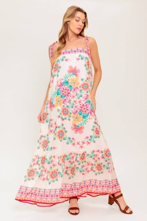 SUMMER GLOW IVORY WOVEN MAXI DRESS