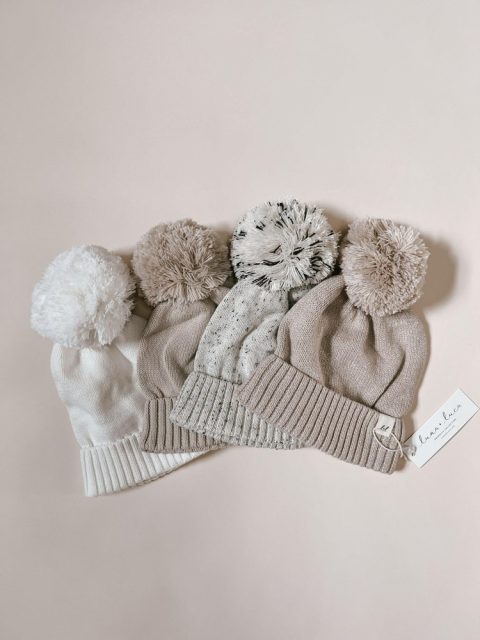Luna + Luca Pom Beanie – Black Speckle
