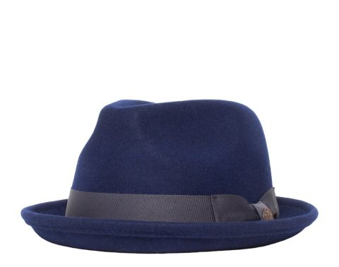 Goorin Bros Charlestowne Wool Pork Pie Fedora Hat Navy 100-0123-NVY