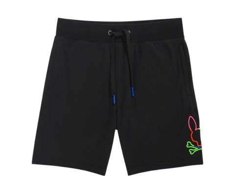 Psycho Bunny Leo Bunny Black/Neon Multi Men’s Shorts B6R217S1FT-BLK