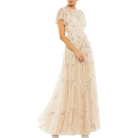 Embellished Beaded Evening Dress