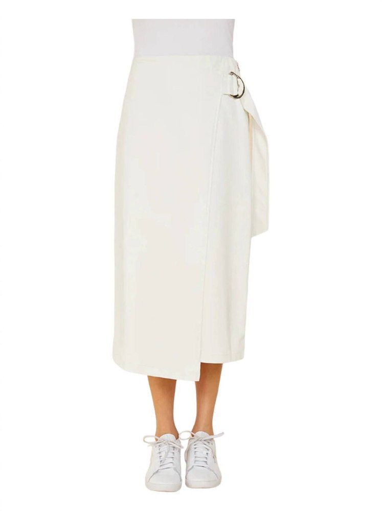 Vegan Leather Wrap Skirt In White 7749114724412