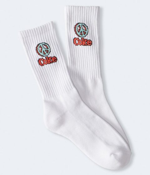Aeropostale Coca-Cola By Aéropostale Coke Peace Sign Crew Socks
