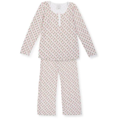Women’s Christmas Pajama Set In Candy Cane & Holly 7827043057724