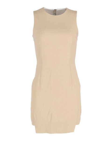 Acne Studios Sleeveless Mini Dress in Beige Wool