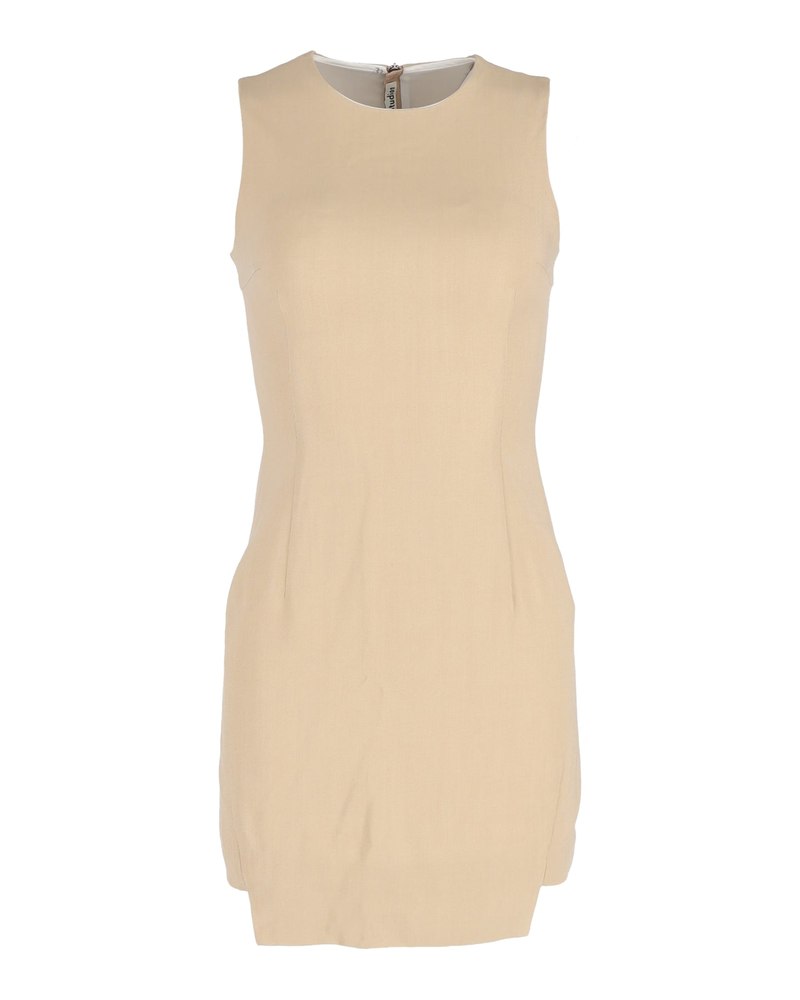 Acne Studios Sleeveless Mini Dress in Beige Wool